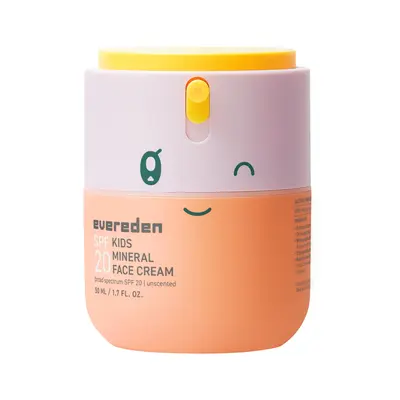 Evereden Kids Protective Mineral Face Cream SPF 20 - 4-in-1 Sun, Blue Light & Pollution Defense - Safe, Non-Nano, Family-Frie...