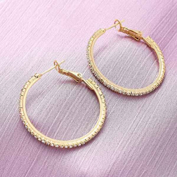 Brass Micro Pave Cubic Zirconia Stud Earrings