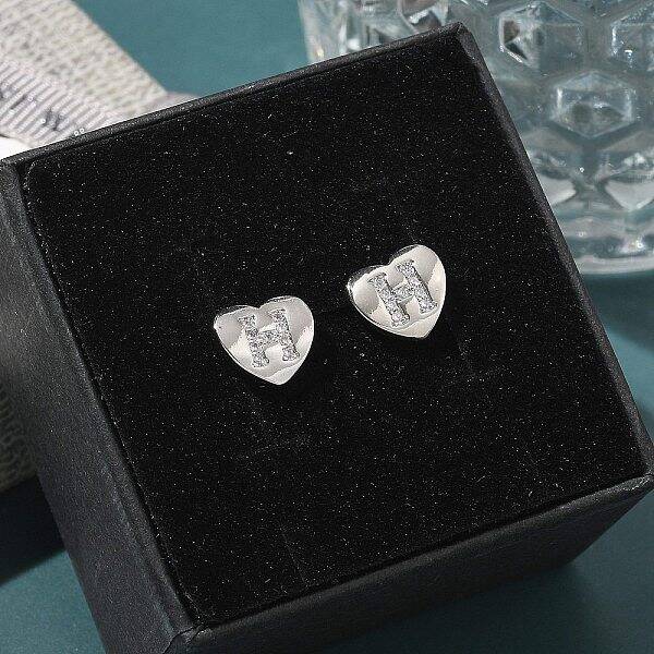 Rack Plating Brass Micro Pave Clear Cubic Zirconia Stud Earrings