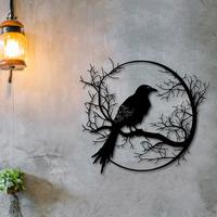 Bird & Branch Design Wall Hanging Decor, 1 Count Metal Bird Wall Art, Wall Decor for Home Living Room & Bedroom, Home Decor S...