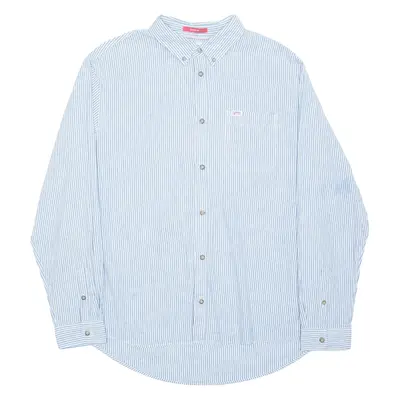 TOMMY HILFIGER Tommy Jeans Classic Fit Mens Denim Shirt Blue Striped XL