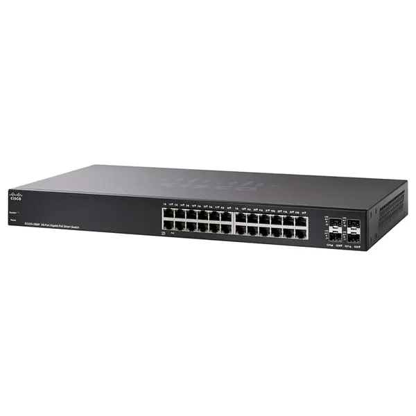 Cisco SG220-28MP-K9-NA | Small Business 220 Series SG220-28MP 24 x Ports PoE+ 10/100/1000Base-T + 4 x Ports SFP Rack-Mountabl...