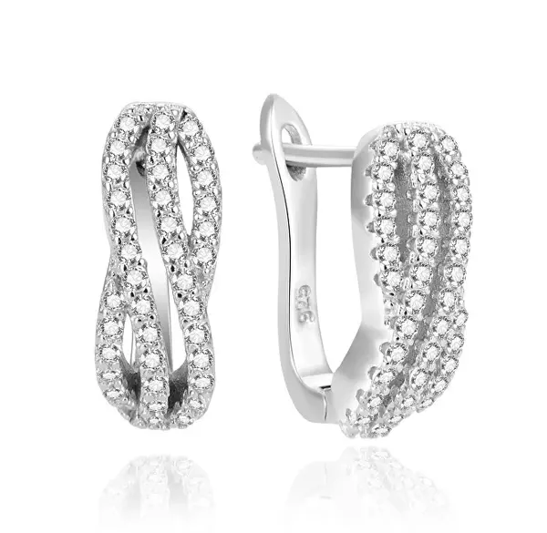 Agato Elegant Silver Earrings with Zirconia AGT-E075FW