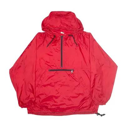 OLD NAVY Relaxed Fit Lightweight 1/4 Zip Anorak Jacket Red Nylon Mens S