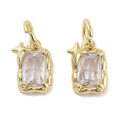 Brass Micro Pave Cubic Zirconia Charms