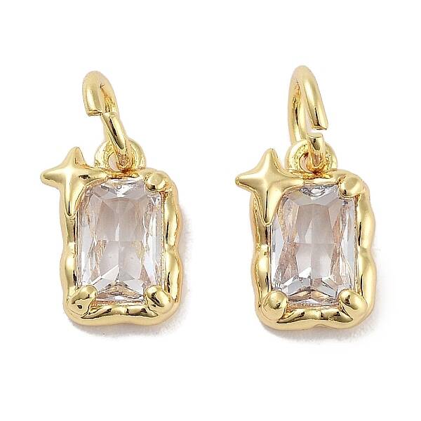 Brass Micro Pave Cubic Zirconia Charms