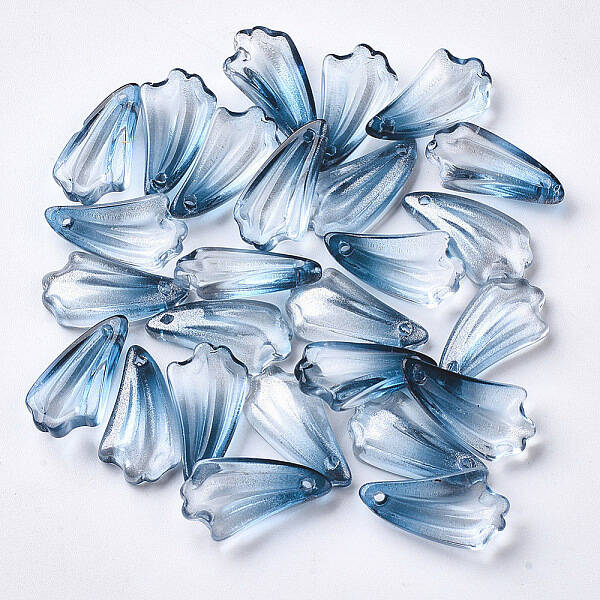 Transparent Spray Painted Glass Pendants
