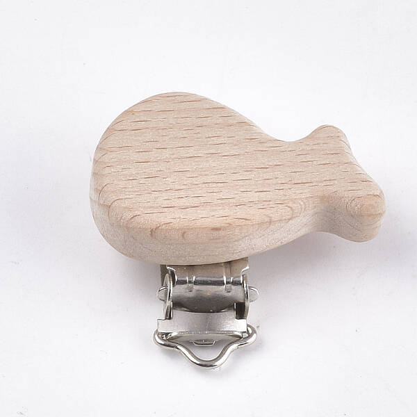 Beech Wood Baby Pacifier Holder Clips