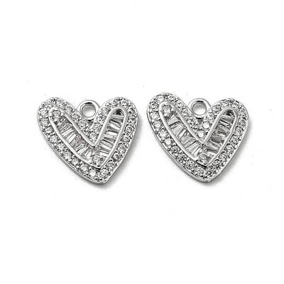 Brass Micro Pave Cubic Zirconia Pendants