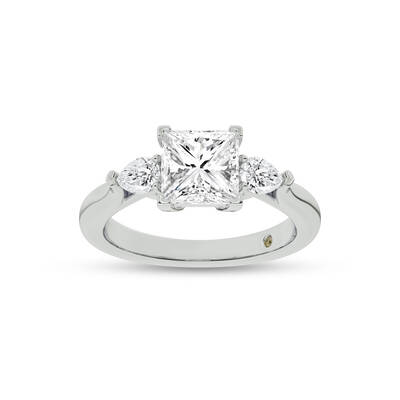 Bruges Three Stone Princess Cut Lab Grown Diamond Engagement Ring | 14K White Gold 4 1/5 CT. TW.