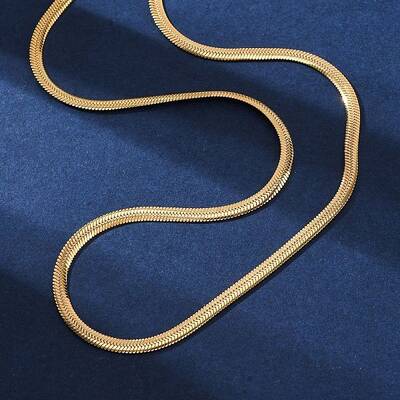 PVD Vacuum Plating 304 Stainless Steel Herringbone Chain Necklaces