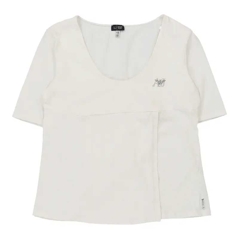 Armani Jeans T-Shirt - XL White Cotton | Size: x-large