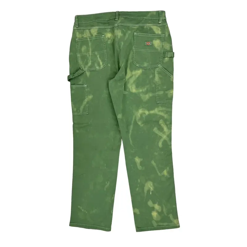 Dickies Tie-Dye Trousers - 36W 31L Green Cotton Blend