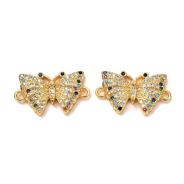 Brass Micro Pave Cubic Zirconia Links Connectors
