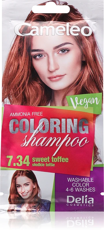 Delia Cosmetics Cameleo colored shampoo for hair color 7.34 Sweet Toffee 40 ml