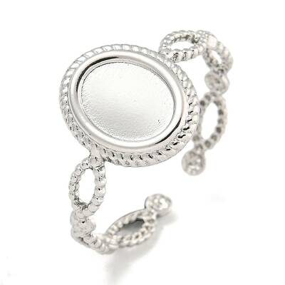 Non-Tarnish 304 Stainless Steel Ovsl Cuff Ring Components