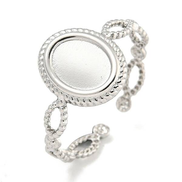 Non-Tarnish 304 Stainless Steel Ovsl Cuff Ring Components