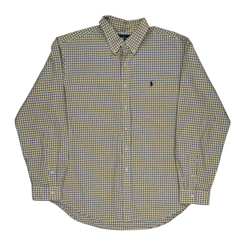 Classic Fit Ralph Lauren Checked Shirt - 2XL Blue Cotton