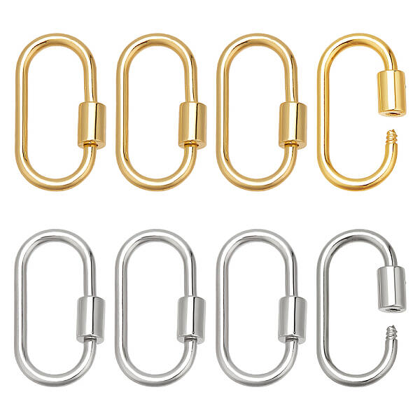 8Pcs 2 Colors Brass Screw Carabiner Lock Charms