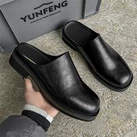 Men's Shoes 2025 New Summer Men's Big Head Muller Toe Box for Outdoors Boken Shoes Tide Half Slippers Slip-on