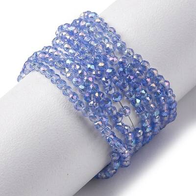 Transparent Electroplate Glass Beads Strands