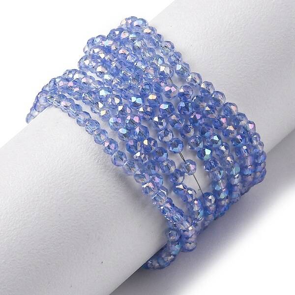 Transparent Electroplate Glass Beads Strands