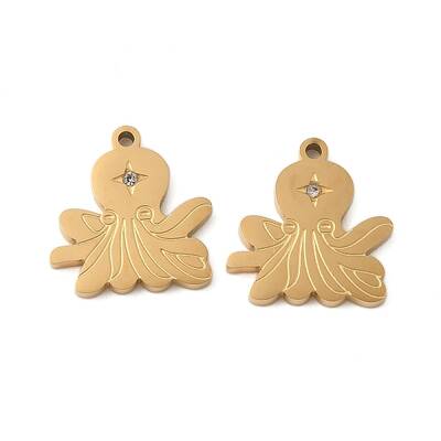 304 Stainless Steel with Rhinestone Pendants