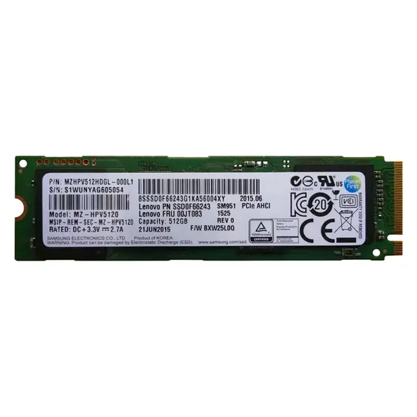 MZHPV512HDGL-000L1 Samsung SM951 Series 512GB MLC PCI Express 3.0 x4 M.2 2280 Internal Solid State Drive