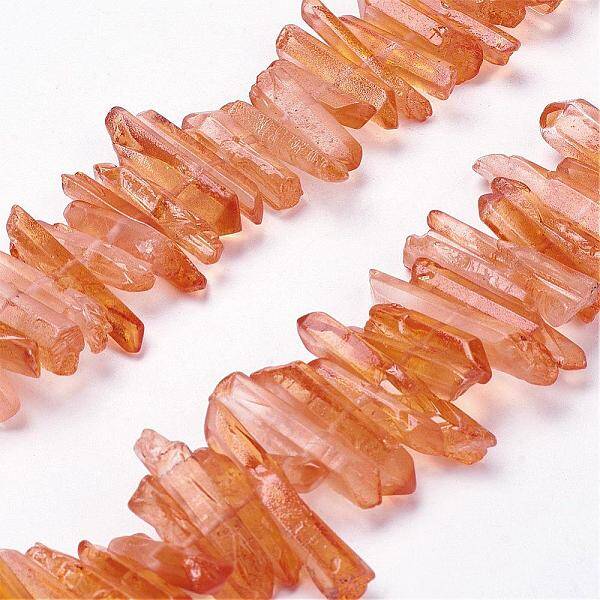 Natural Quartz Crystal Points Beads Strands