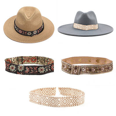 CHGCRAFT 3Styles Cowboy Western Hat Band Hat Bands for Cowboy Cowgirl Hats Accessories Fedora Hat Decoration