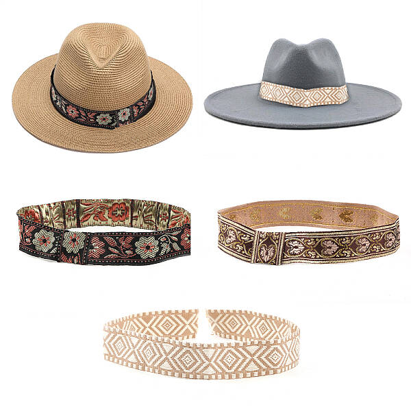 CHGCRAFT 3Styles Cowboy Western Hat Band Hat Bands for Cowboy Cowgirl Hats Accessories Fedora Hat Decoration