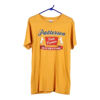 Patterson Charlie Hustle Graphic T-Shirt - Medium Yellow Cotton