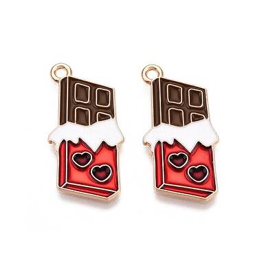 Valentine's Day Theme Alloy Enamel Pendants