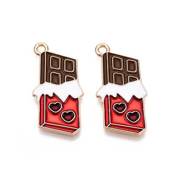 Valentine's Day Theme Alloy Enamel Pendants
