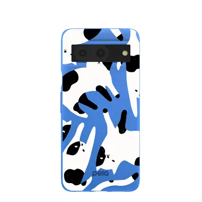 Electric Blue Cat Cow Google Pixel 8 Case