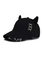 Cute Cat Ear Decor Baseball Cap, Street Style Rings Decor Baseball Cap for Men & Women, Fashion Accessories for Outdoor Sport...