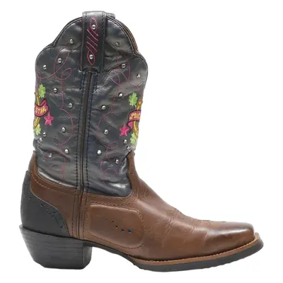 TONY LAMA Cowboy Boots Black Leather Womens UK 6.5