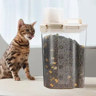 Clear Pet Food Storage Seal Box, Leakproof Pet Food Storage Container, Food Storage Organizer for Cats and Dogs