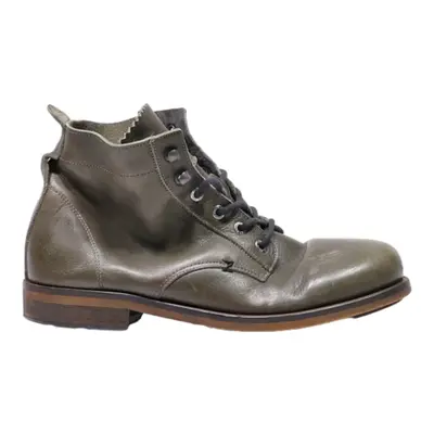 HUB Lace-Up Boots Grey Leather Mens UK 7