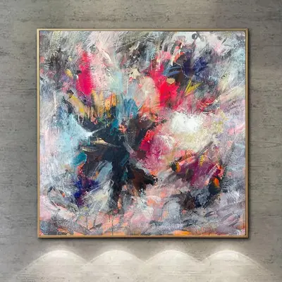 Abstract Painting Original Colorful Paintings On Canvas Abstract Wall Art Oil Gray Painting Modern Paintings Acrylic Wall Art...