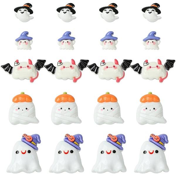 20Pcs 5 Styles Halloween Opaque Resin Decoden Cabochons