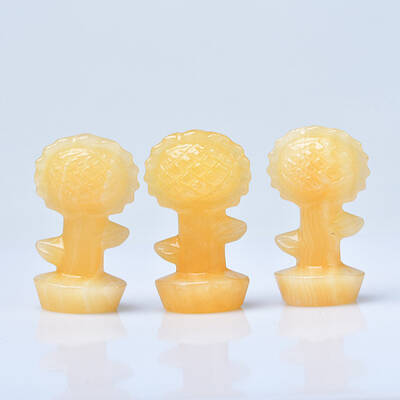 Sunflower Planter Natural Citrine Figurines