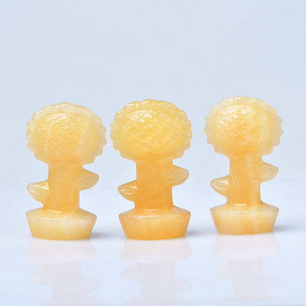 Sunflower Planter Natural Citrine Figurines