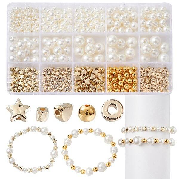 10Style Imitated Pearl Acrylic Beads and CCB Plastic Beads
