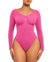 FeelinGirl Women's Seamless Sculpt Long Sleeve Thong Bodysuit for Tops and Comfortable Underwear Lady   livestream#3