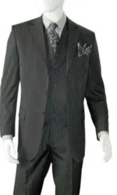 Plus Size Mens Suits - Plus Size Business Suits Black.Pinstripe
