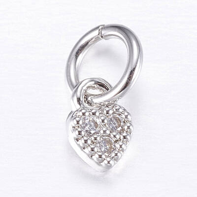 Brass Micro Pave Cubic Zirconia Charms