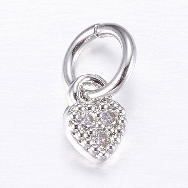 Brass Micro Pave Cubic Zirconia Charms