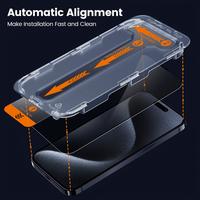 For iPhone 16/16 Plus/16 Pro/16 Pro Max/15/14/13/12 Advanced Oleophobic Coating, 9H Hardness, HD Clarity Tempered Glass full ...