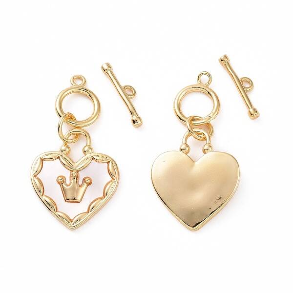 Brass with Shell Toggle Clasps